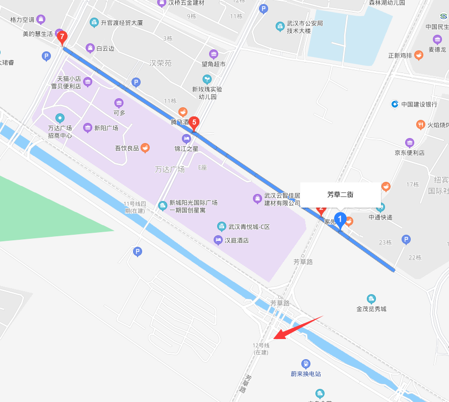 武汉地铁12号线经过汉阳芳草二路吗