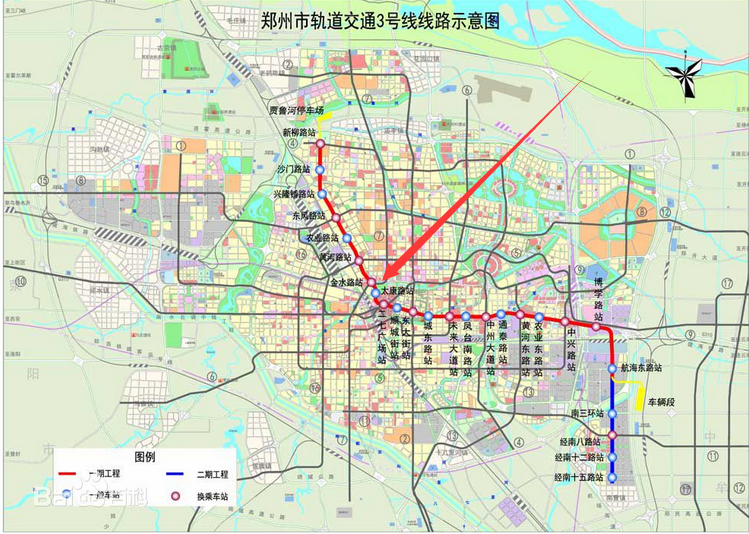 郑州地铁三号线有金水路南阳路站吗