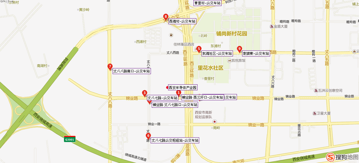 从西安火车站到高新锦业路锦业路125号。陕西半导体产业园