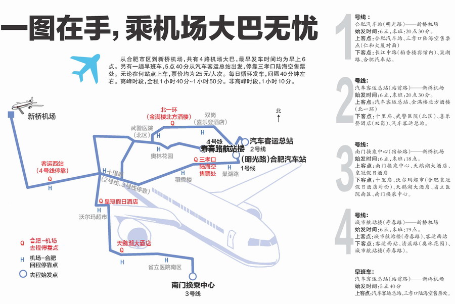 合肥机场大巴时间,到合肥新桥机场在哪里坐大巴最早几点