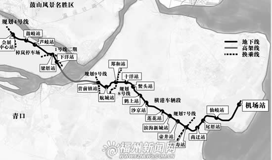 福州地铁六号线的线路