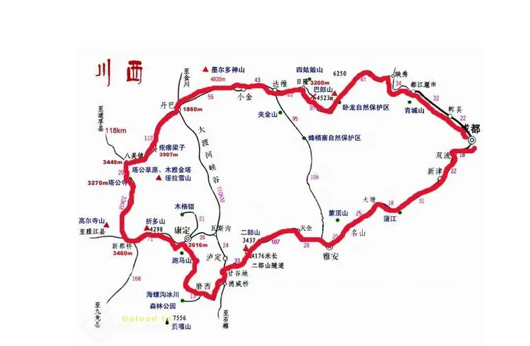 下载川西旅游地图（川西旅游景点地图）