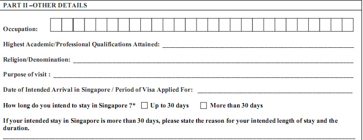 新加坡签证申请表,新加坡签证申请表填写问题