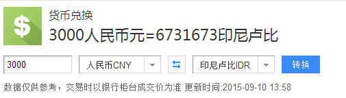 2000人民币换多少印尼盾,印度印尼盾2000元换人民币多少