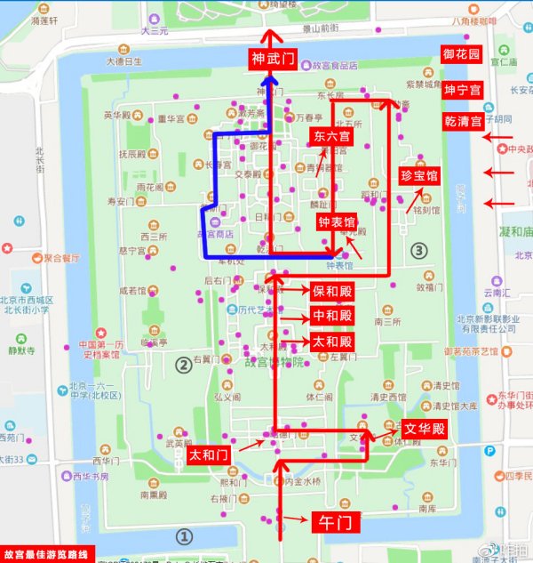 故宫一日游线路攻略,故宫参观最佳路线图参观故宫需要多长时间