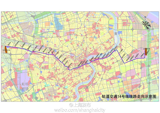 上海地铁14号线路线图