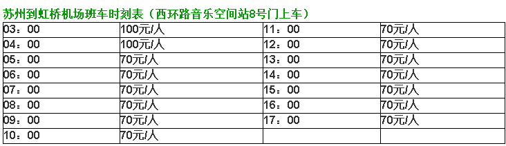 苏州大巴到虹桥机场,苏州到虹桥机场大巴