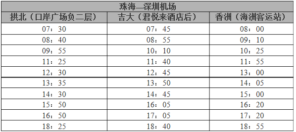 珠海到深圳机场大巴,珠海到深圳宝安机场怎么去