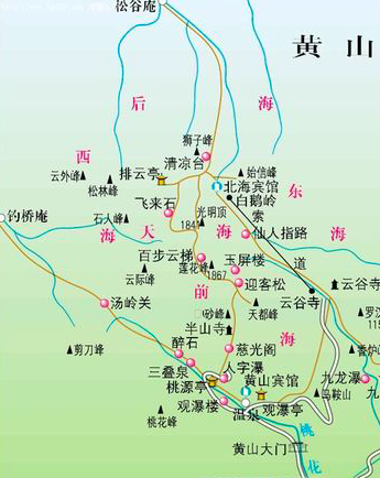 黄山旅游景点地图,黄山的景区地图