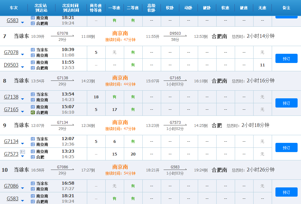 当涂有到合肥的高铁吗