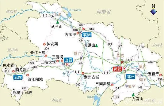 湖北旅游景点地图,湖北哪里好玩旅游景点地图