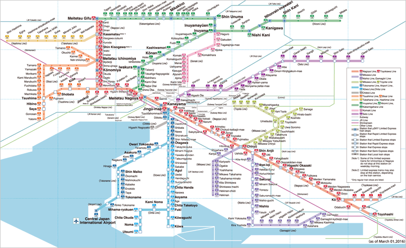 名古屋站的铁道路线